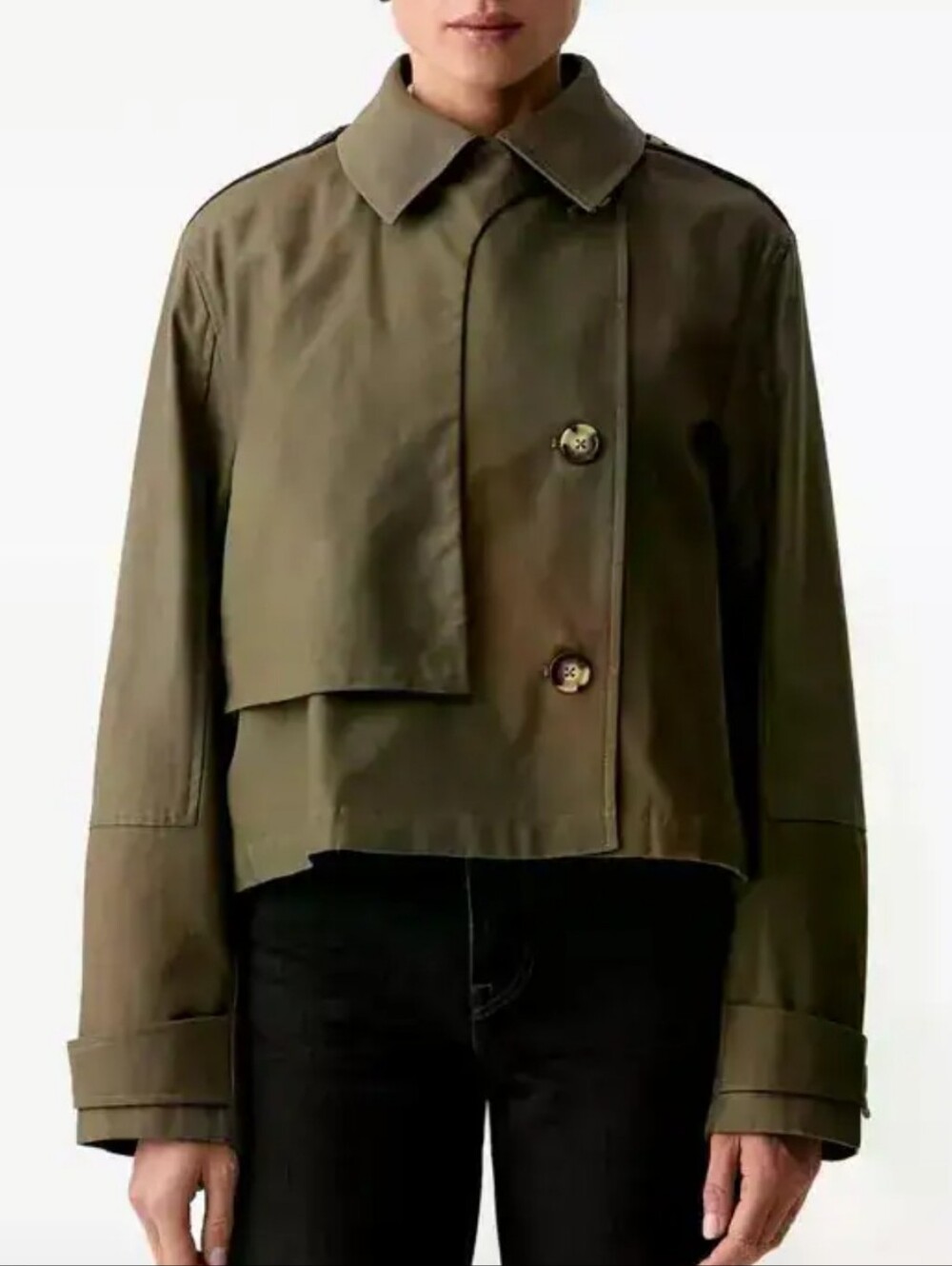 NWT Rag & Bone Jaime Cropped Trench Color Army Green Size SP
